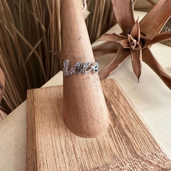 Love CZ Sterling Silver Ring - Picture 1 of 5